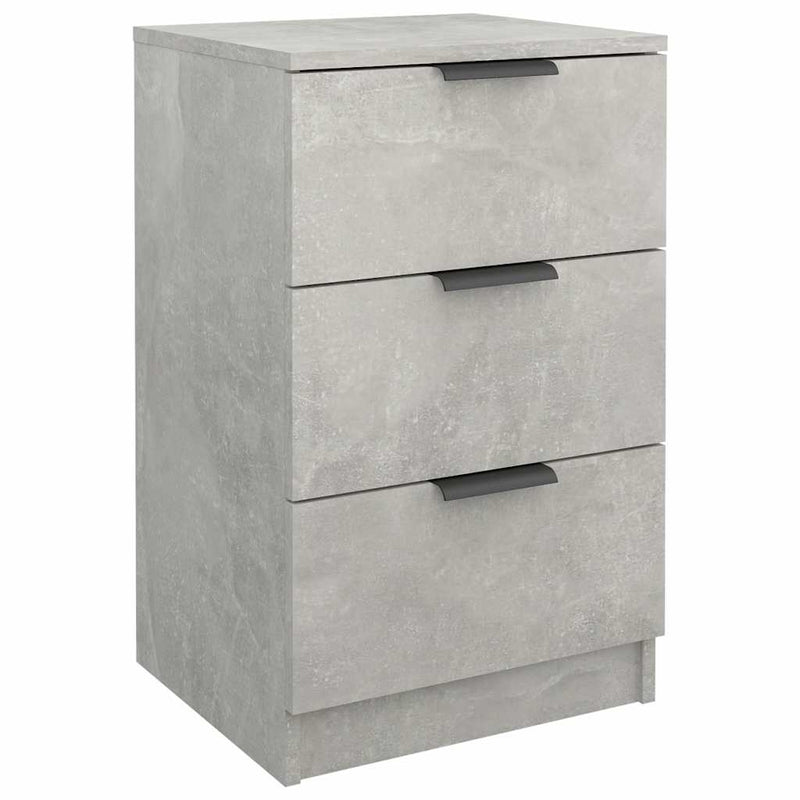 Noptiere, 2 buc., gri beton, 40x36x65 cm