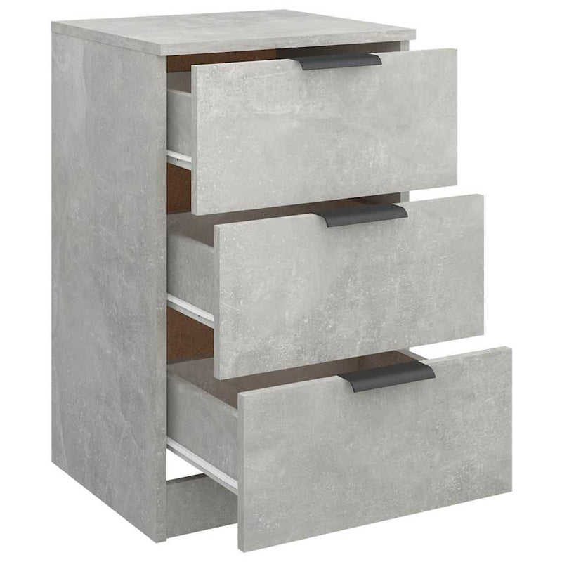 Noptiere, 2 buc., gri beton, 40x36x65 cm