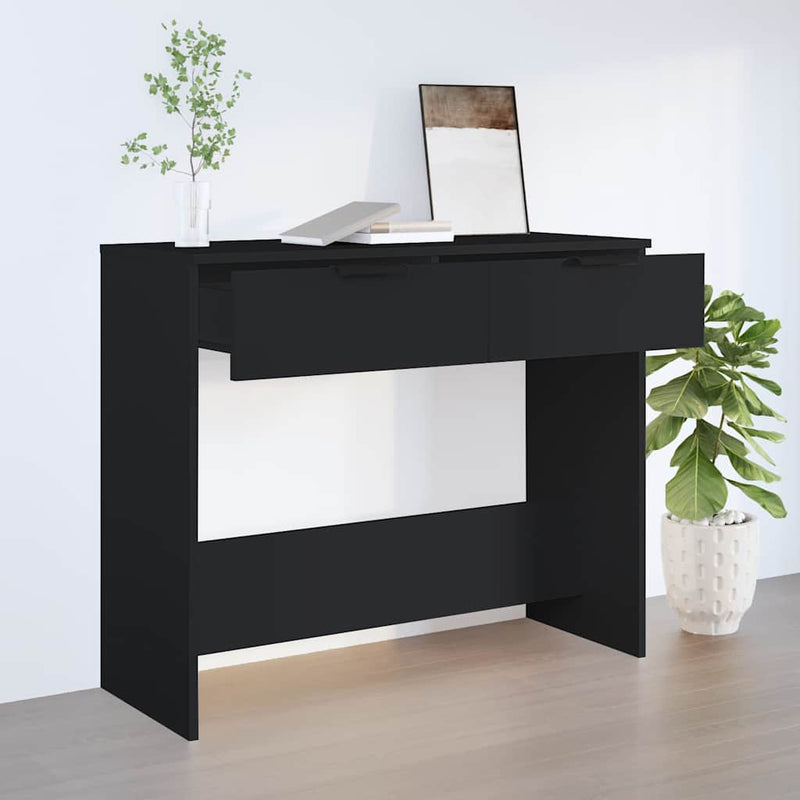 Măsuță consolă, negru, 90x36x75 cm, lemn compozit