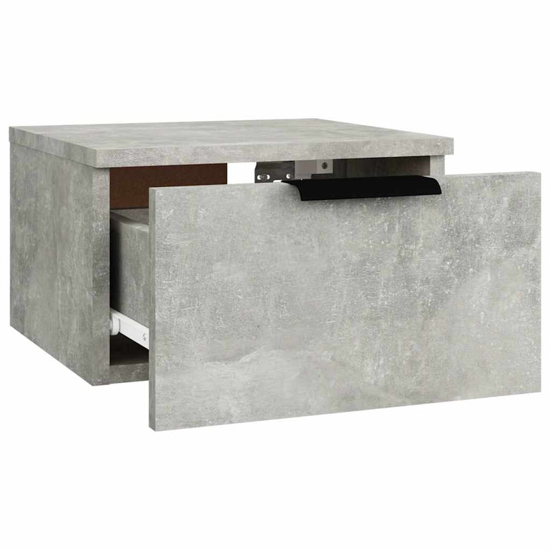 Noptieră de perete, gri beton, 34x30x20 cm