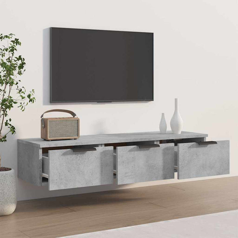 Dulap de perete, gri beton, 102x30x20 cm, lemn compozit