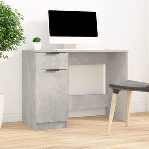Birou, gri beton, 100x50x75 cm, lemn prelucrat