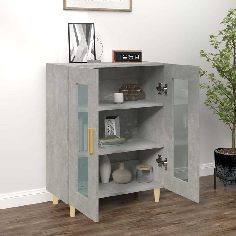 Dulap, gri beton, 69,5x34x90 cm, lemn compozit