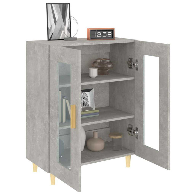 Dulap, gri beton, 69,5x34x90 cm, lemn compozit