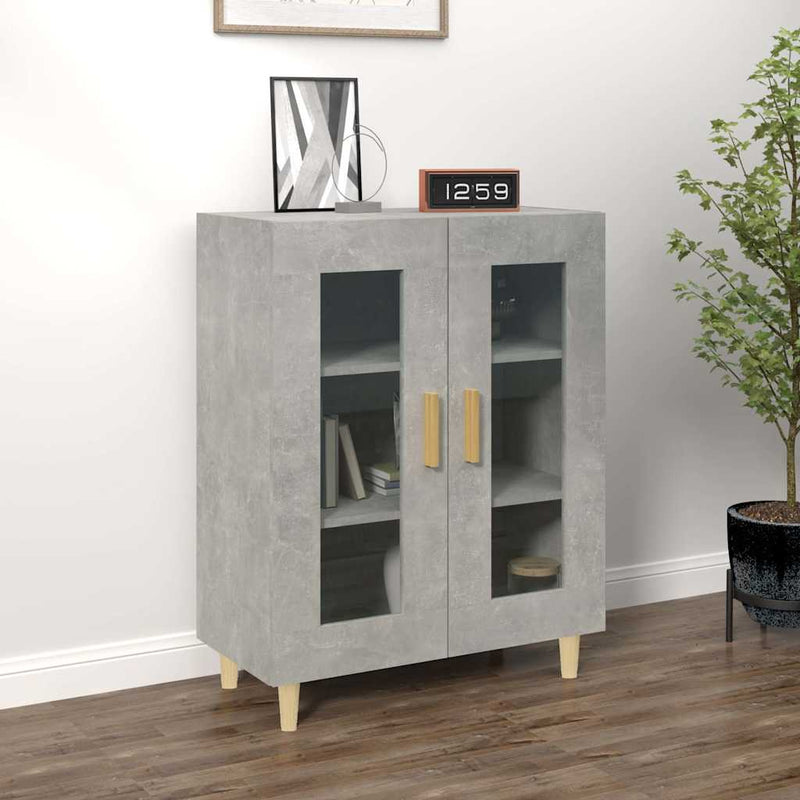 Dulap, gri beton, 69,5x34x90 cm, lemn compozit