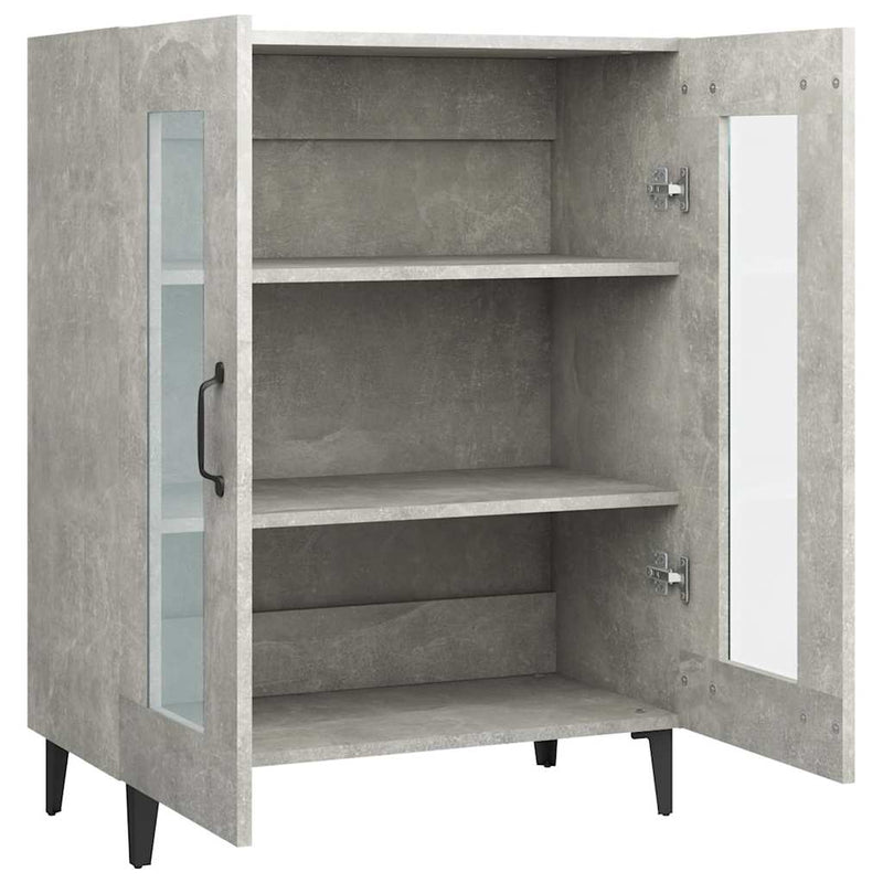 Dulap, gri beton, 69,5x34x90 cm, lemn compozit