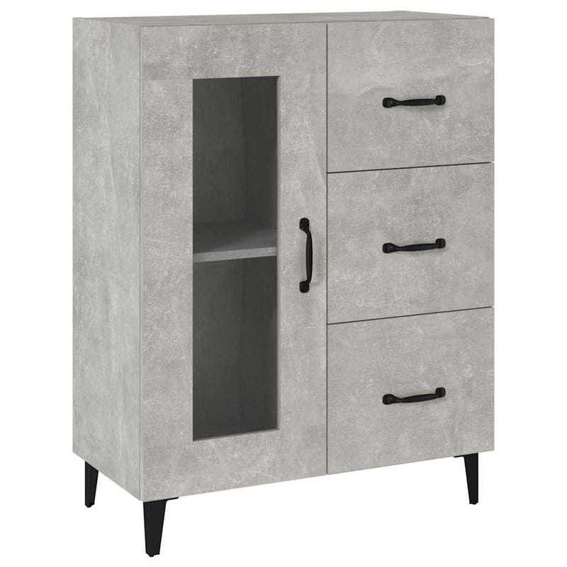 Dulap, gri beton, 69,5x34x90 cm, lemn compozit