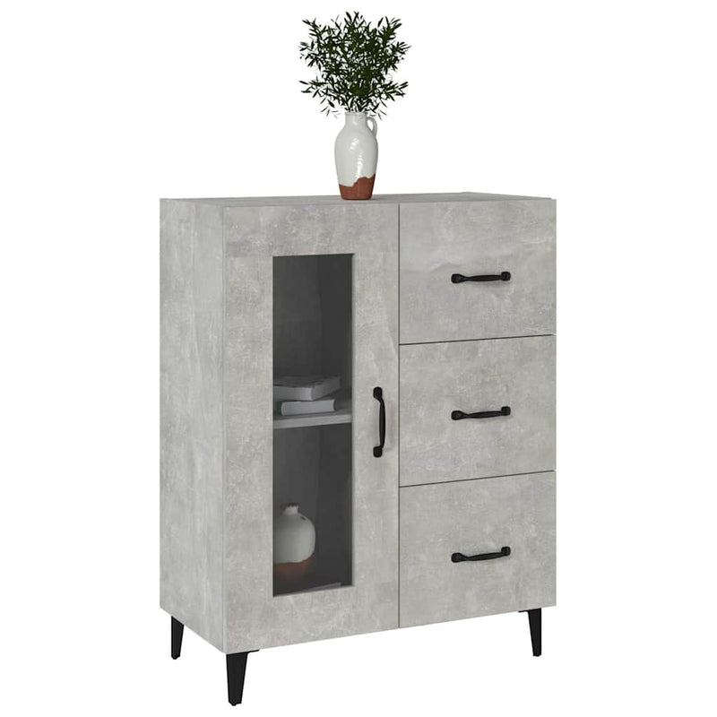 Dulap, gri beton, 69,5x34x90 cm, lemn compozit