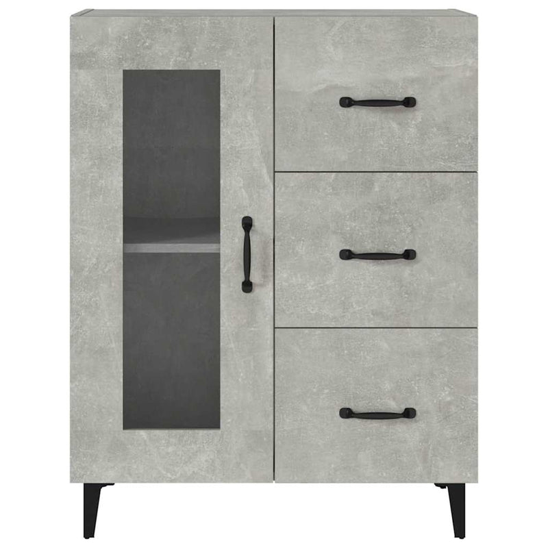 Dulap, gri beton, 69,5x34x90 cm, lemn compozit