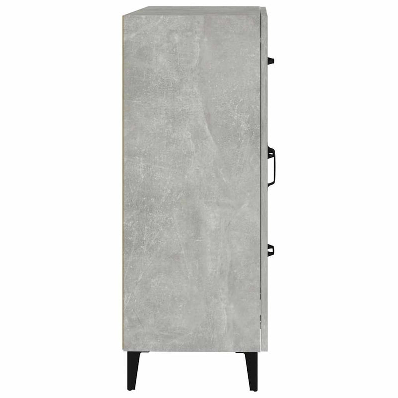 Dulap, gri beton, 69,5x34x90 cm, lemn compozit