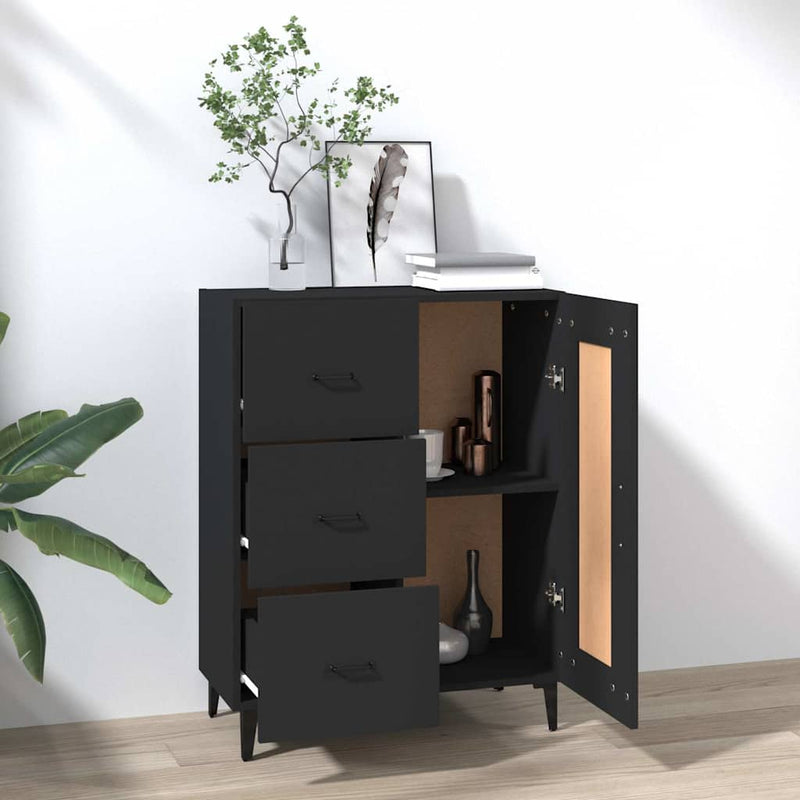Dulap, negru, 69,5x34x90 cm, lemn prelucrat
