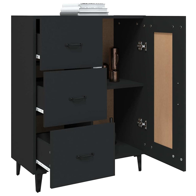 Dulap, negru, 69,5x34x90 cm, lemn prelucrat