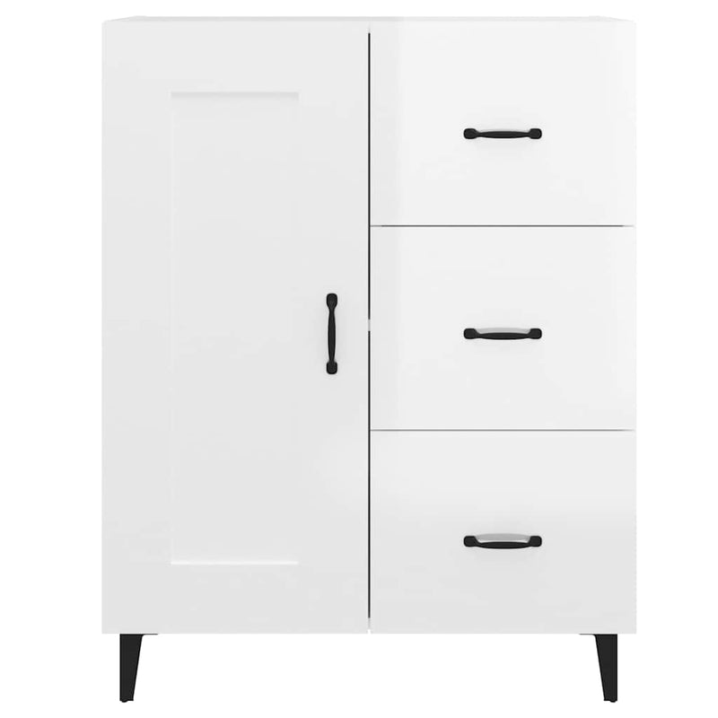 Dulap, alb extralucios, 69,5x34x90 cm, lemn compozit