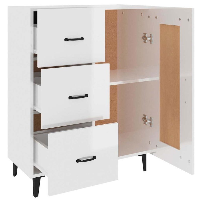 Dulap, alb extralucios, 69,5x34x90 cm, lemn compozit