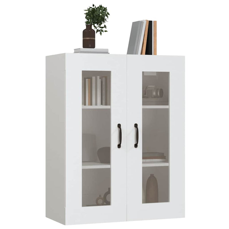 Dulap de perete suspendat, alb, 69,5x34x90 cm