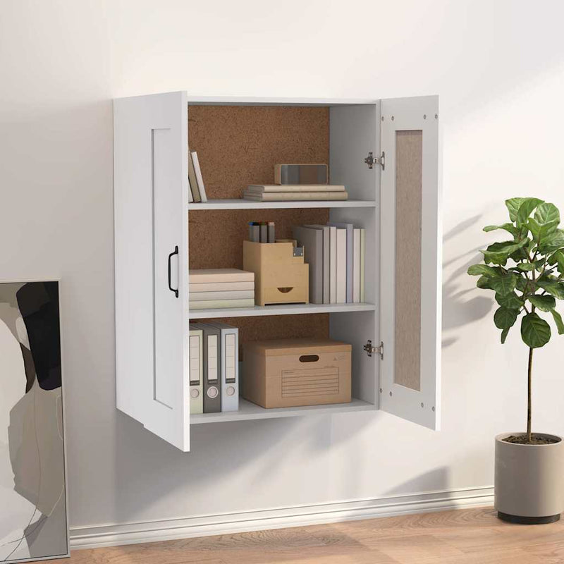 Dulap de perete suspendat, alb, 69,5x32,5x90 cm