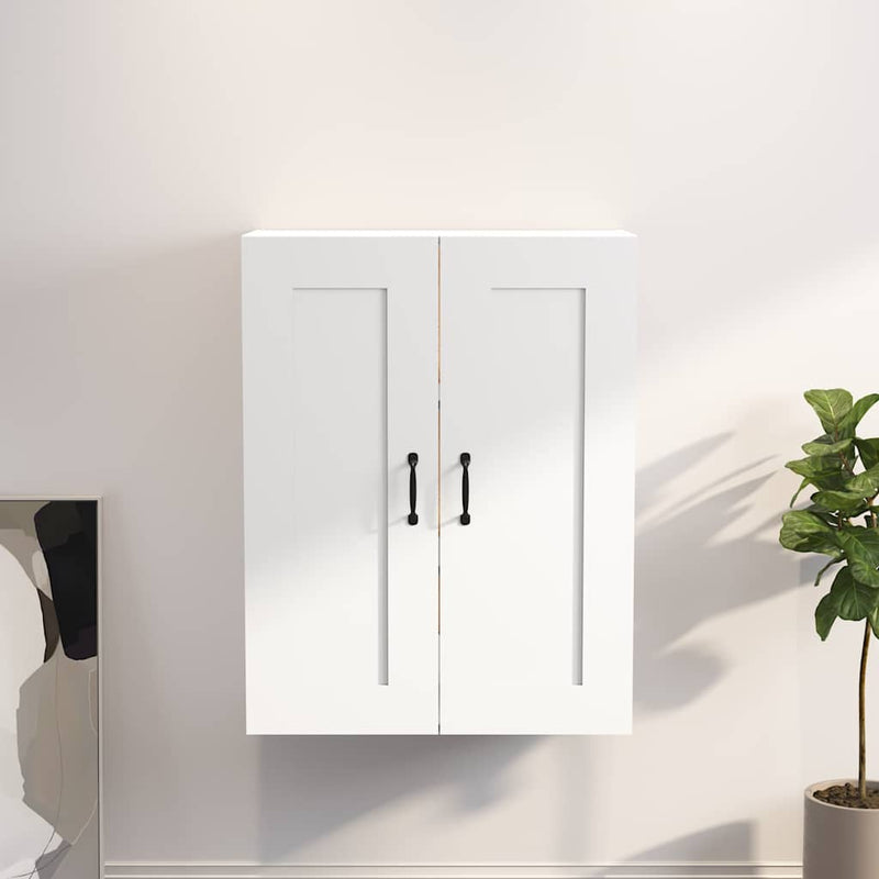 Dulap de perete suspendat, alb, 69,5x32,5x90 cm