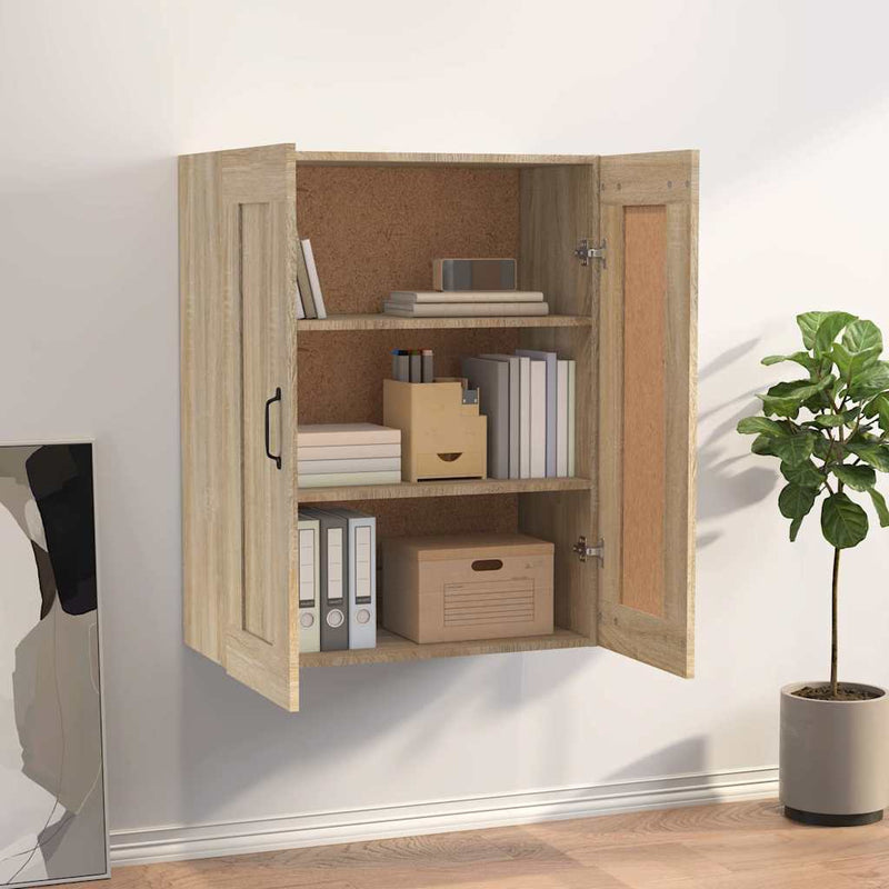 Dulap de perete suspendat, stejar sonoma, 69,5x32,5x90 cm