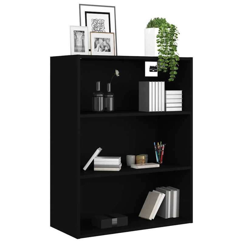 Dulap de perete suspendat, negru, 69,5x32,5x90 cm