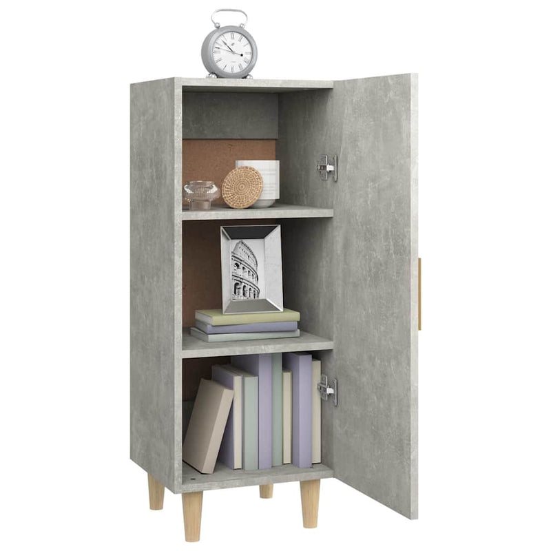 Servantă, gri beton, 34,5x34x90 cm, lemn compozit