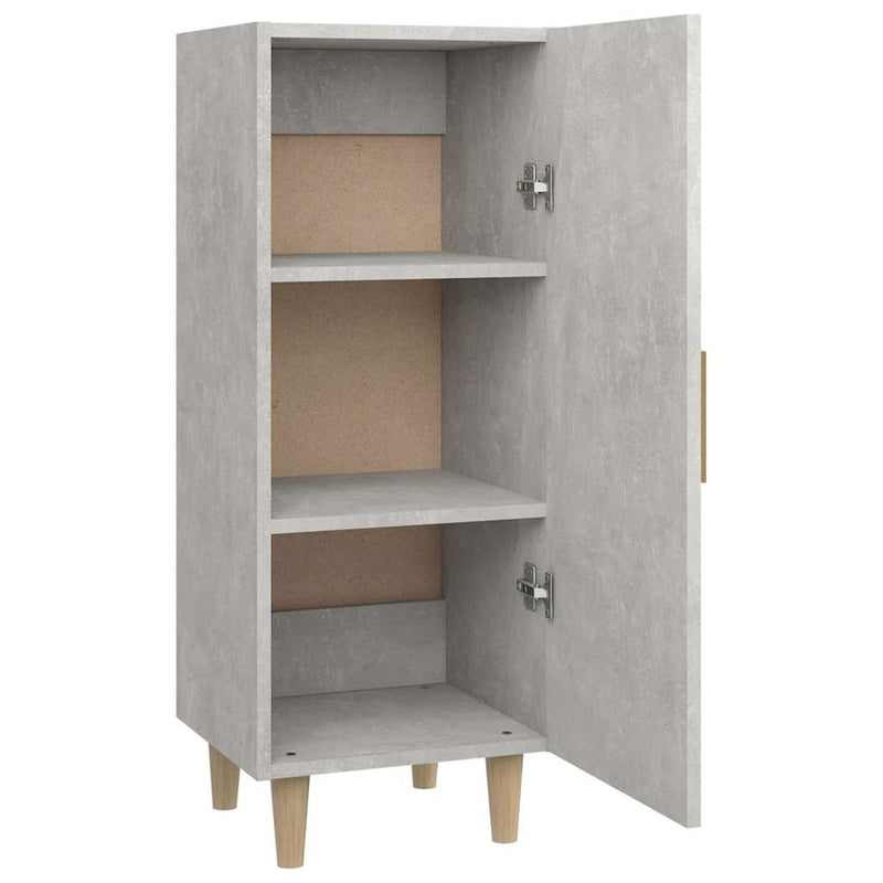 Servantă, gri beton, 34,5x34x90 cm, lemn compozit
