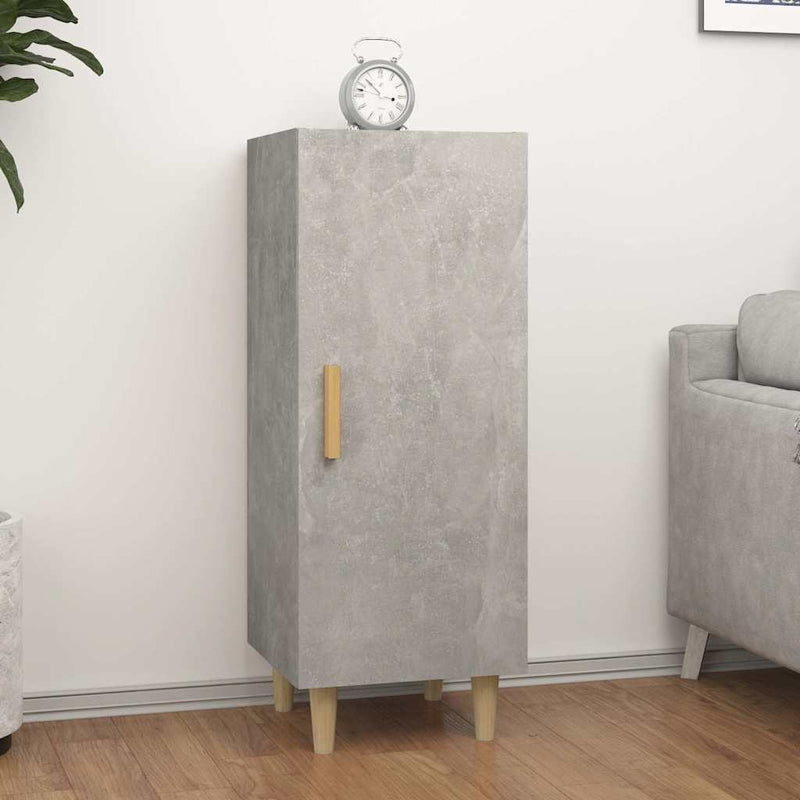 Servantă, gri beton, 34,5x34x90 cm, lemn compozit