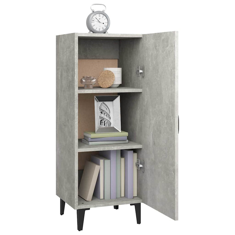 Servantă, gri beton, 34,5x34x90 cm, lemn compozit