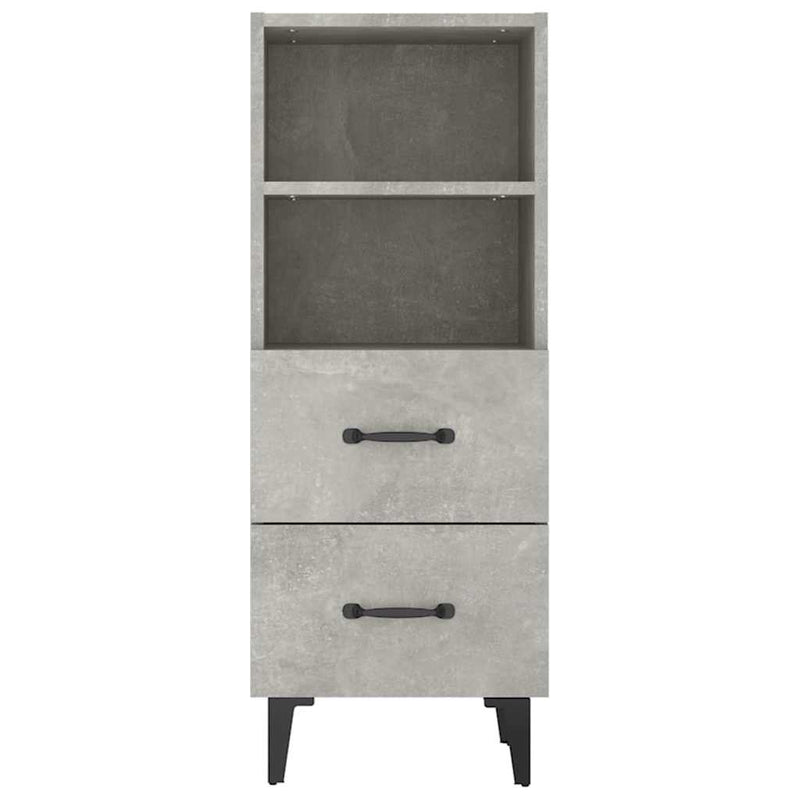 Servantă, gri beton, 34,5x34x90 cm, lemn compozit