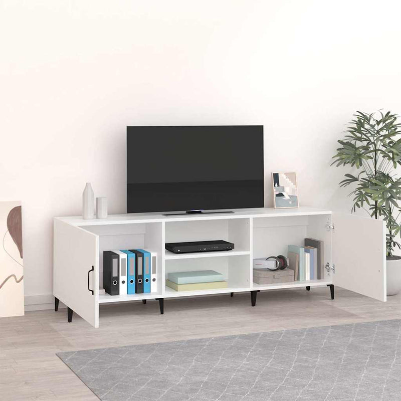 Comodă TV, alb, 150x30x50 cm, lemn compozit