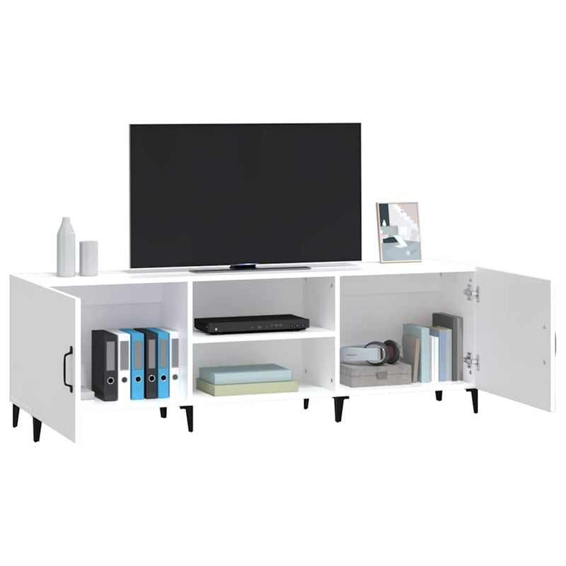 Comodă TV, alb, 150x30x50 cm, lemn compozit