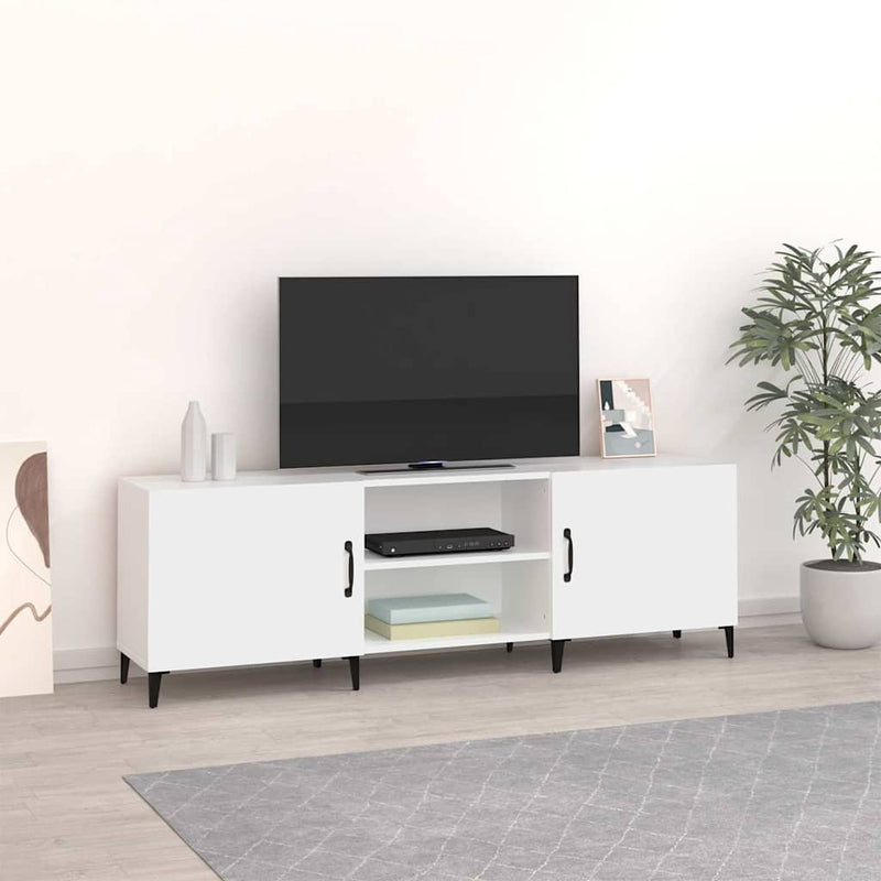 Comodă TV, alb, 150x30x50 cm, lemn compozit