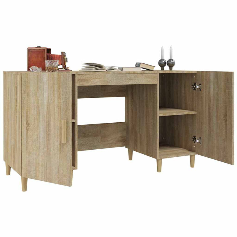 Birou, stejar sonoma, 140x50x75 cm, lemn compozit