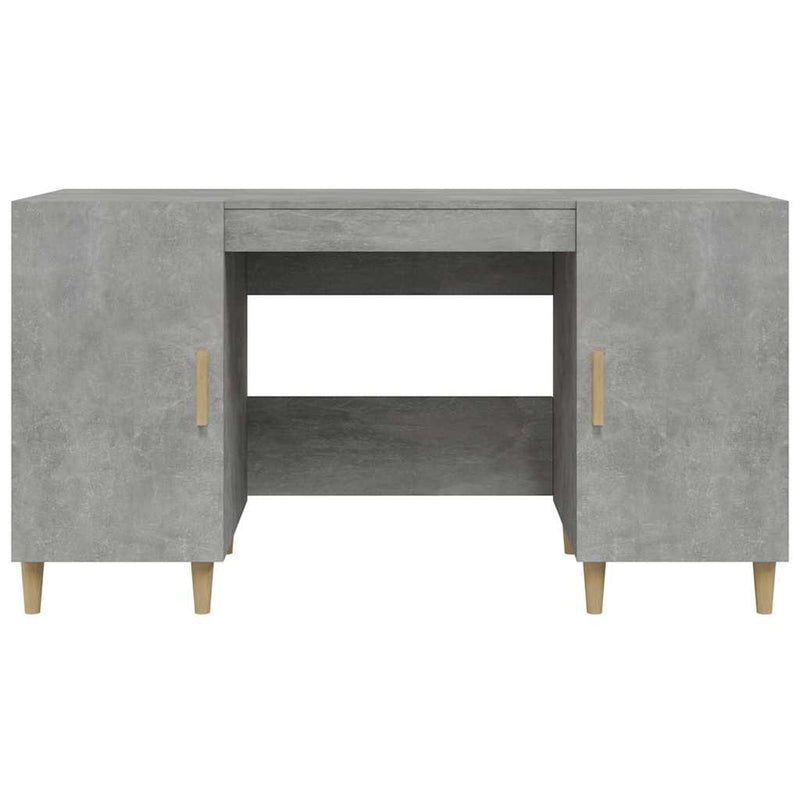 Birou, gri beton, 140x50x75 cm, lemn compozit