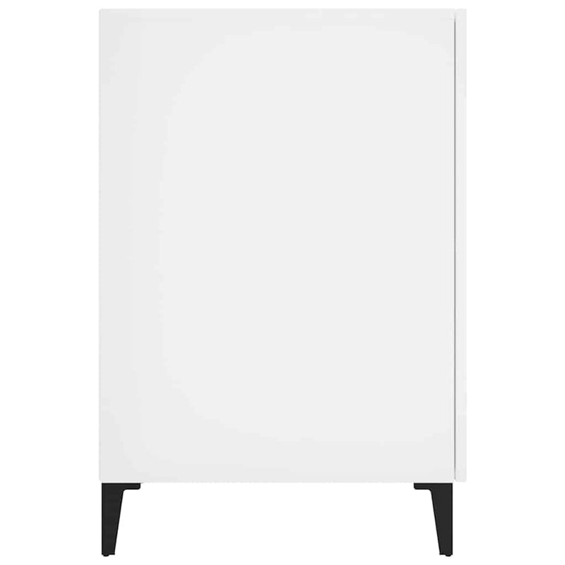Birou, alb extralucios, 140x50x75 cm, lemn compozit