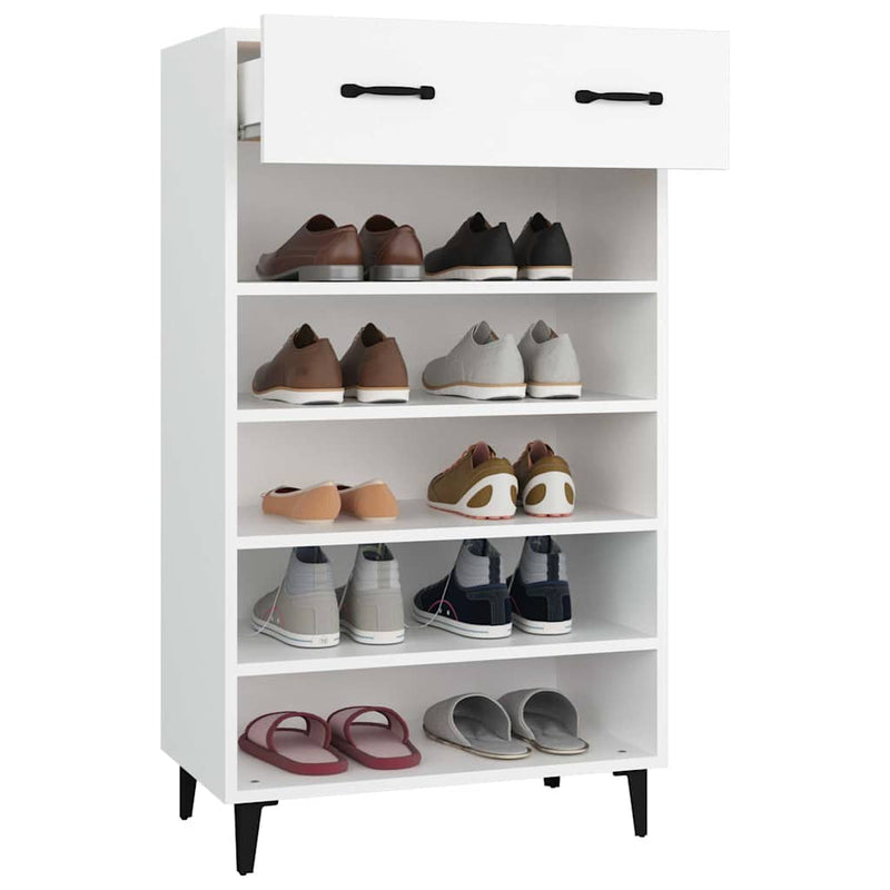Pantofar, alb, 60x35x105 cm, lemn compozit
