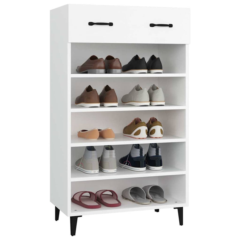 Pantofar, alb, 60x35x105 cm, lemn compozit