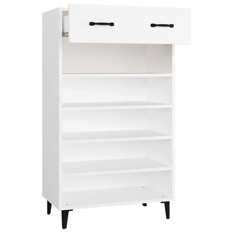 Pantofar, alb, 60x35x105 cm, lemn compozit