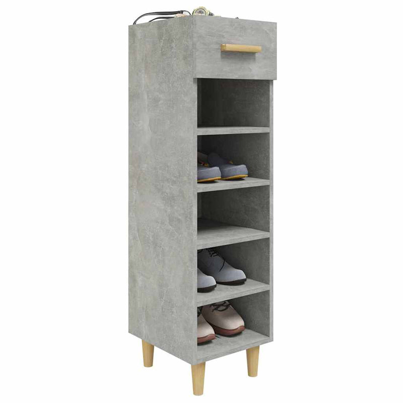 Pantofar, gri beton, 30x35x105 cm, lemn compozit