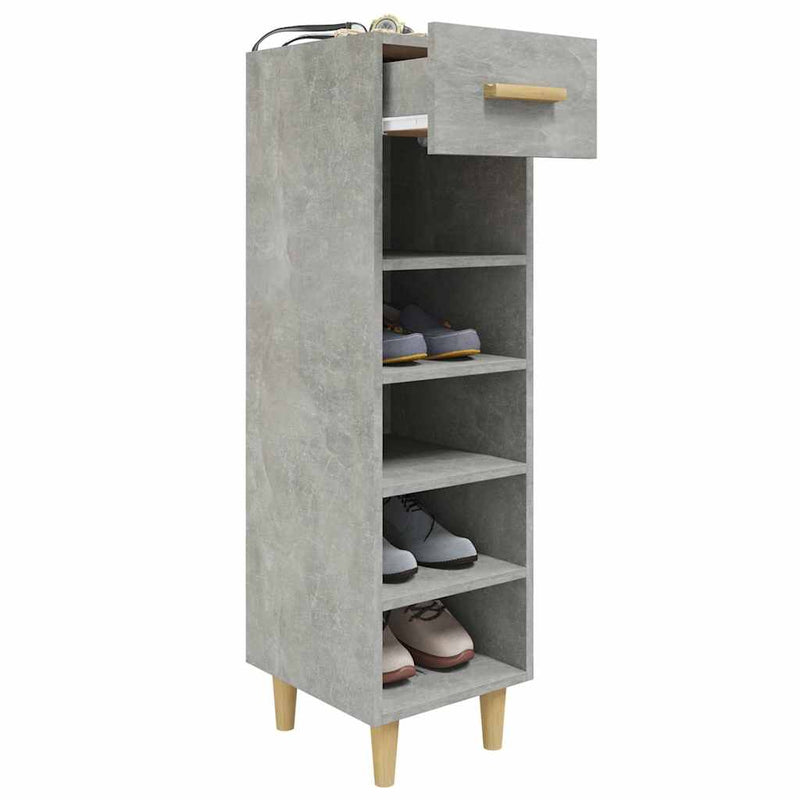 Pantofar, gri beton, 30x35x105 cm, lemn compozit