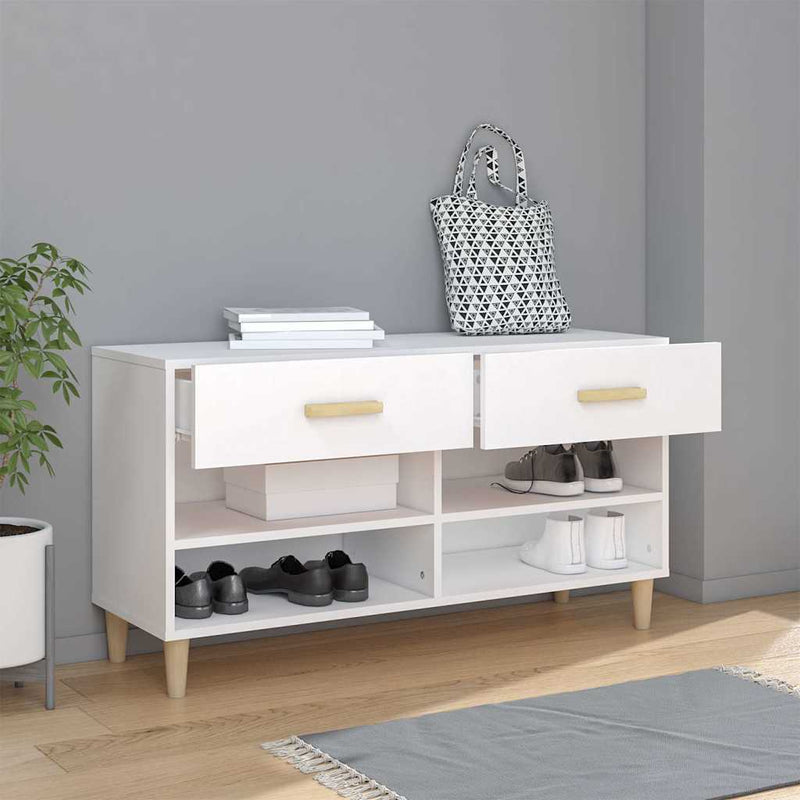 Pantofar, alb, 102x35x55 cm, lemn compozit