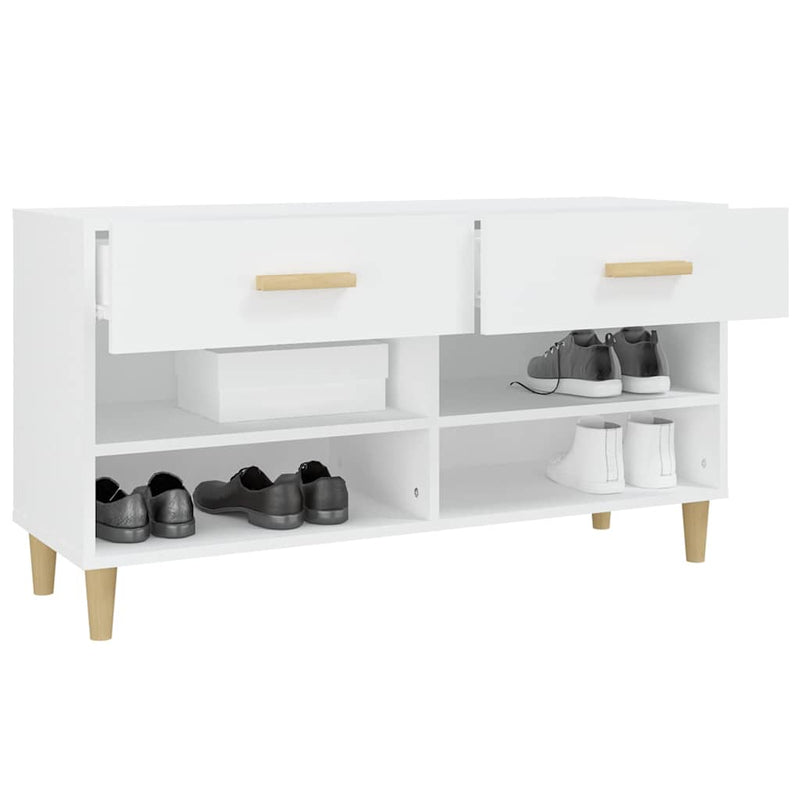 Pantofar, alb, 102x35x55 cm, lemn compozit