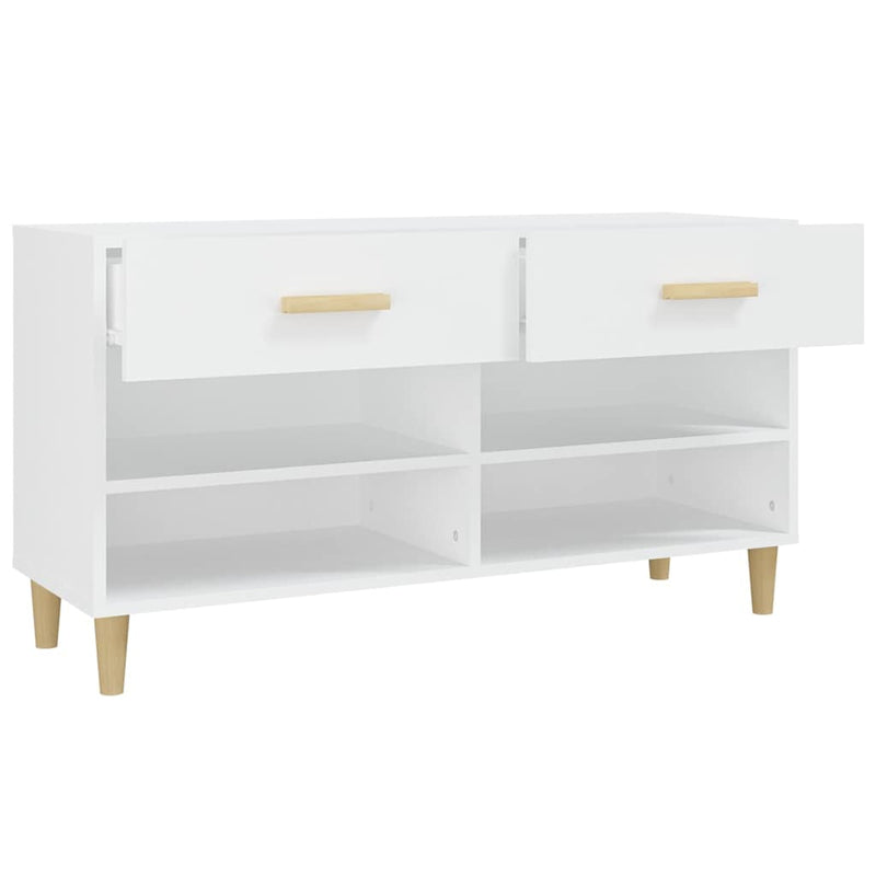 Pantofar, alb, 102x35x55 cm, lemn compozit
