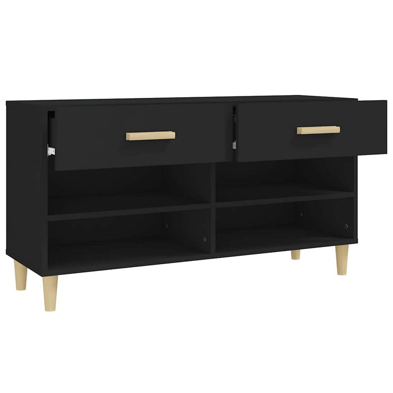 Pantofar, negru, 102x35x55 cm, lemn compozit