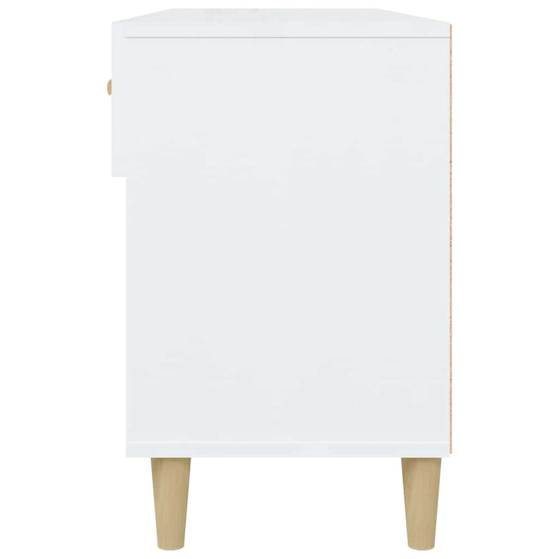 Pantofar, alb extralucios, 102x35x55 cm, lemn compozit