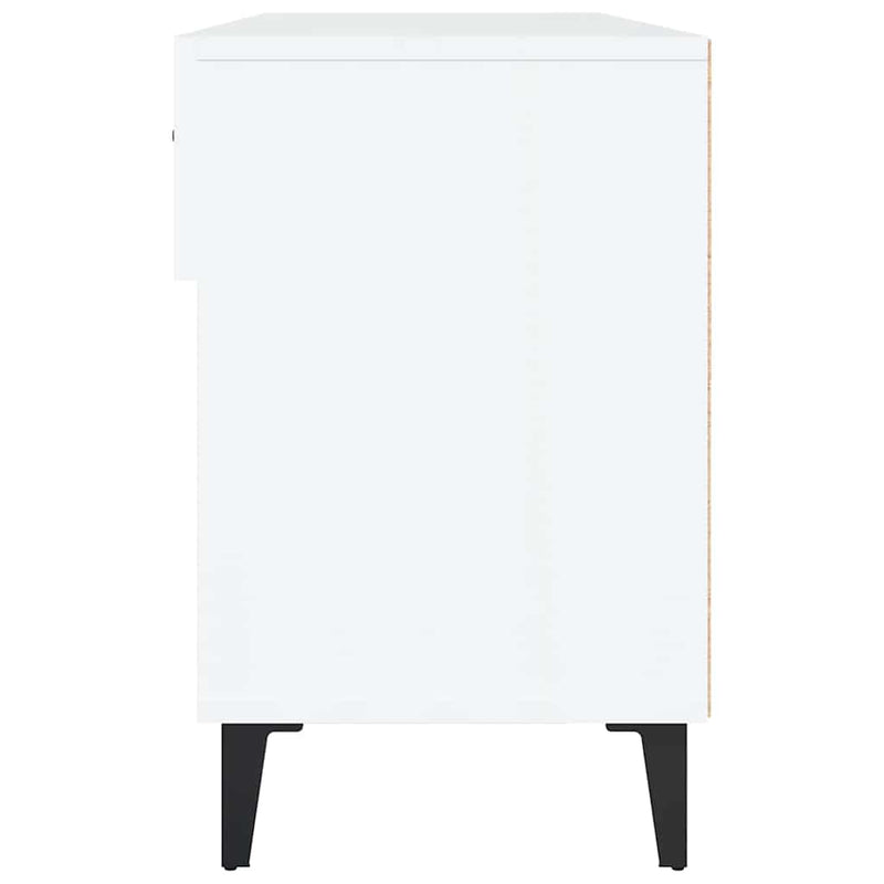 Pantofar, alb extralucios, 102x35x55 cm, lemn compozit