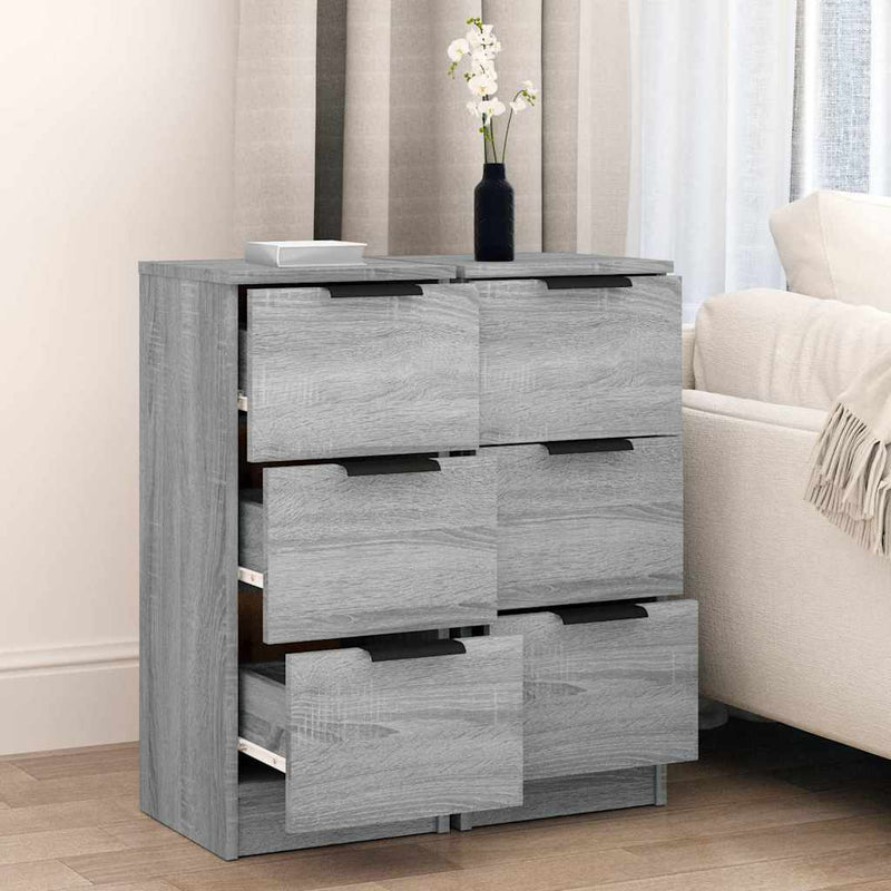 Dulapuri, 2 buc., gri sonoma, 30x30x70 cm, lemn prelucrat
