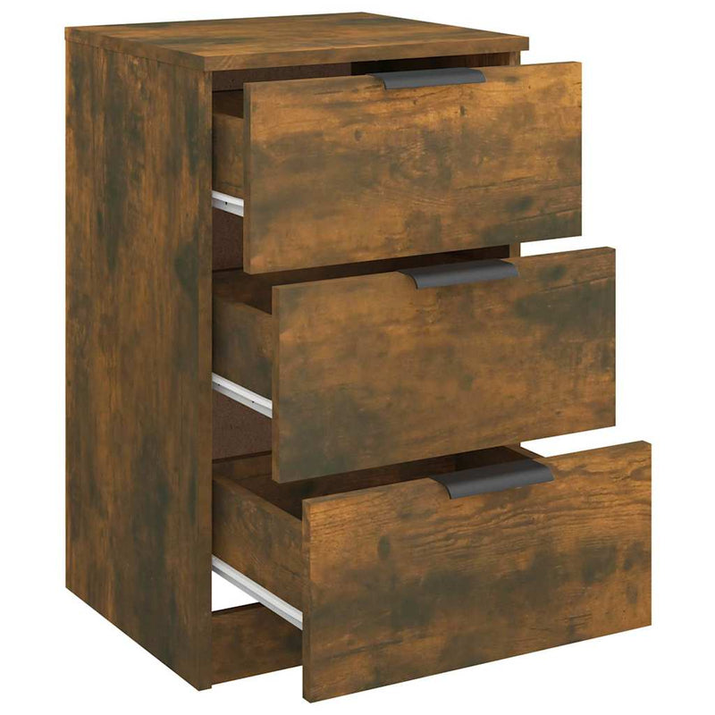 Noptiere, 2 buc., stejar afumat, 40x36x65 cm