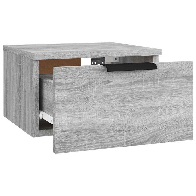 Noptiere de perete, 2 buc., gri sonoma, 34x30x20 cm
