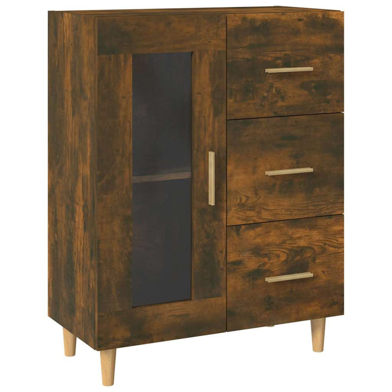 Dulap, stejar fumuriu, 69,5x34x90 cm, lemn compozit