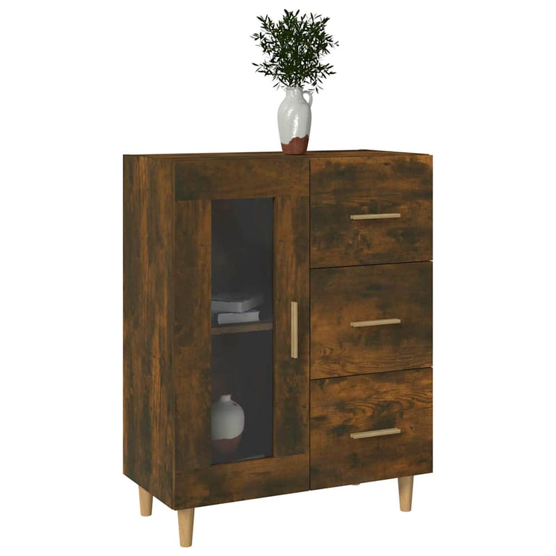 Dulap, stejar fumuriu, 69,5x34x90 cm, lemn compozit